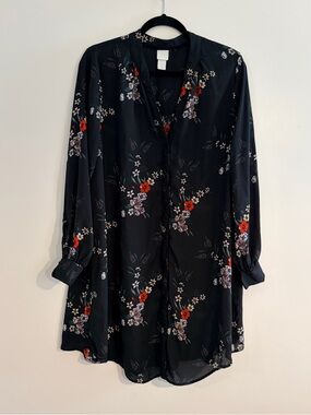 H&M Floral Shirt Dress/Tunic Size 14
